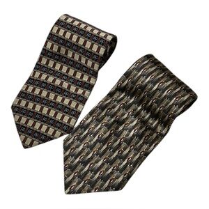 Lot Of 2 Jerry Garcia Neck Ties Birdland & Like A Twittering Machine 1990s Vtg